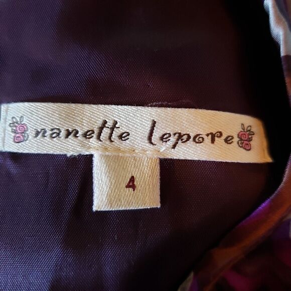 NANETTE LEPORE Sleeveless Purple Print Silk Dress 4 - Picture 9 of 9